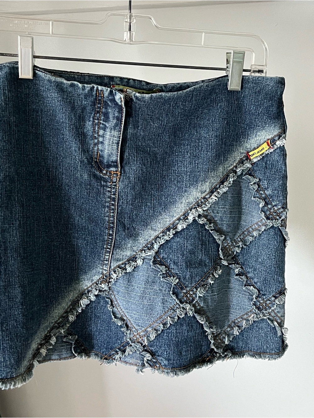 Vintage OK!Jeans Denim Patchwork Mini Skirt Size 29 - Picture 5 of 7